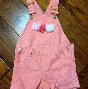 Pink overalls 12m EUC